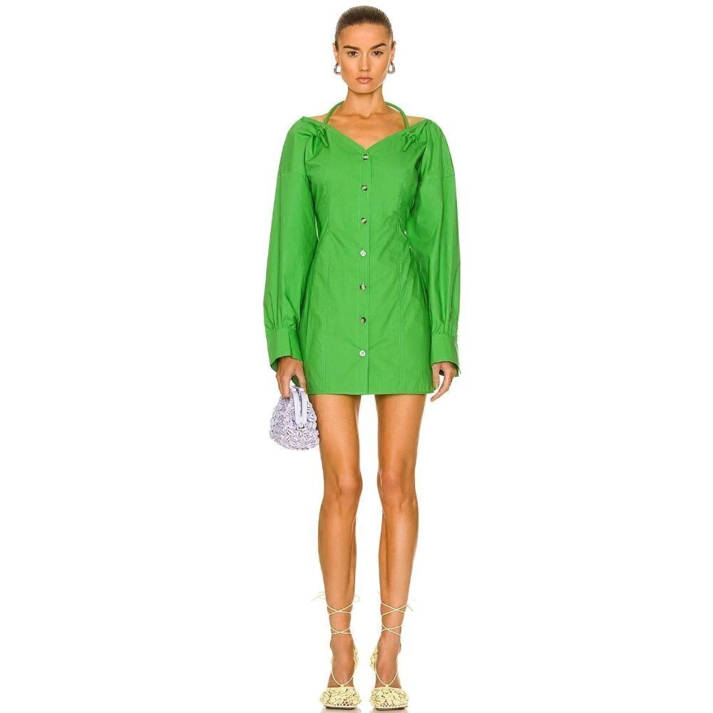 Nanushka Alyssa Mini Dress Green Womens Size XS